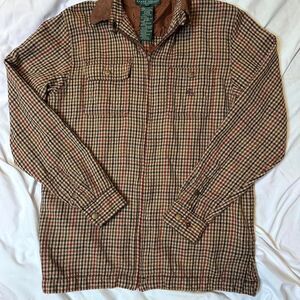 Lauren Ralph Lauren Worsted Wool Plaid Jack W/ Leather Collar- Petite Small